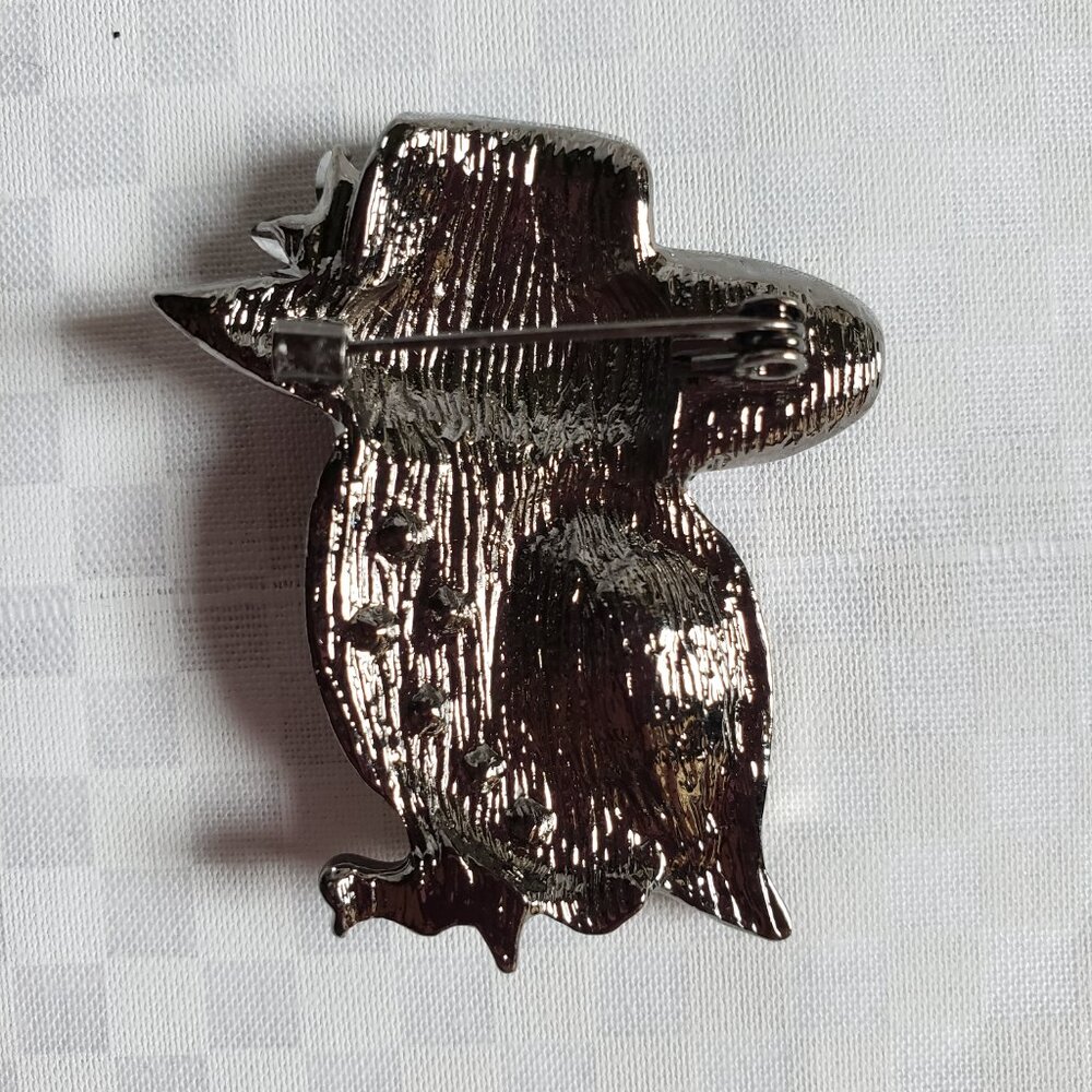 Metal Gallery Owl Multi-colored Rhinestone Brooch - NWT - Picture 6 of 8